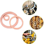 200 PCS/Box M5-M14 Solid Copper Washer Assortment Kit Metric Crush Washers Sealing Flat Rings Set, Copper Washer