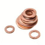 200 PCS/Box M5-M14 Solid Copper Washer Assortment Kit Metric Crush Washers Sealing Flat Rings Set, Copper Washer