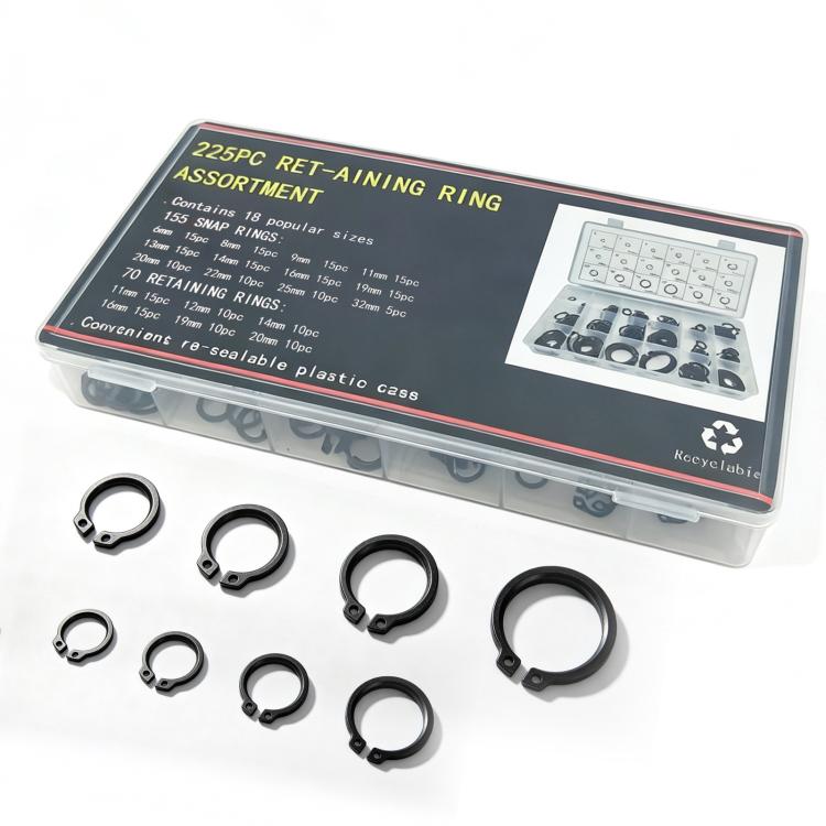 225 PCS/Box Snap Ring Assortment Kit Metric Internal External C-Clips 6mm-32mm, Snap Ring