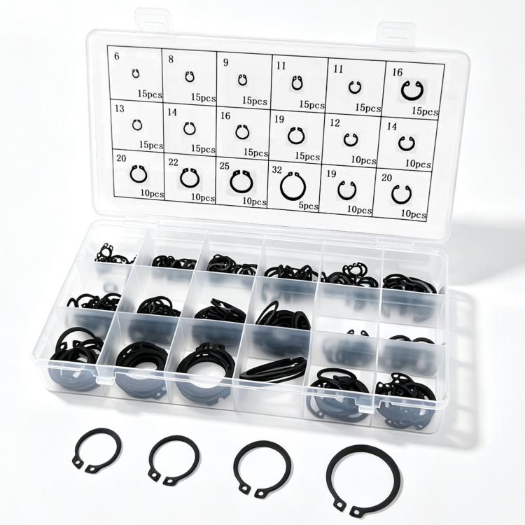 225 PCS/Box Snap Ring Assortment Kit Metric Internal External C-Clips 6mm-32mm, Snap Ring