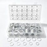 508 PCS/Box Aluminum Washer Assortment Kit Metric Sealing Flat Rings Set 6mm-24mm, Aluminum Washer