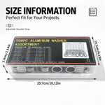 508 PCS/Box Aluminum Washer Assortment Kit Metric Sealing Flat Rings Set 6mm-24mm, Aluminum Washer