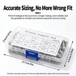 45 PCS/Box Metric Grease Nipple Assortment Kit with Straight 45-degree & 90-degree Angles