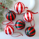 6 PCS/Pack 8cm Wrapped Ball Christmas Tree Ornaments Christmas Window Display Decorations