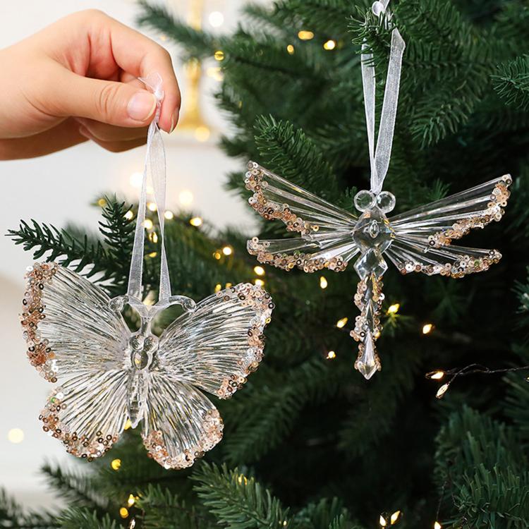 Christmas Transparent Sequin Hanging Ornaments Holiday Decorations, Sunflower Garland, Snowflakes, A Five-Petal Garland, Reindeer Wreath, Bow, Pumpkin Car, Three-Dimensional Butterfly, Reindeer Turning Its Head, Dragonfly, Alphabet Board, Ballet Dancer...