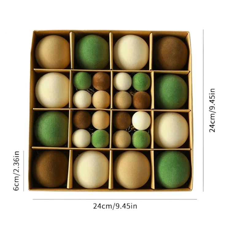 Flocked Christmas Tree Ball Decorations Christmas Hanging Ornaments, 49 PCS/Pack 3cm Coffee Green, 49 PCS/Pack 3cm Coffee, 12 PCS 6cm + 32 PCS 3cm Coffee Green, 12 PCS 6cm + 32 PCS 3cm Coffee, 12 PCS/Pack 6cm Coffee Green, 12 PCS/Pack 6cm Coffee       ...