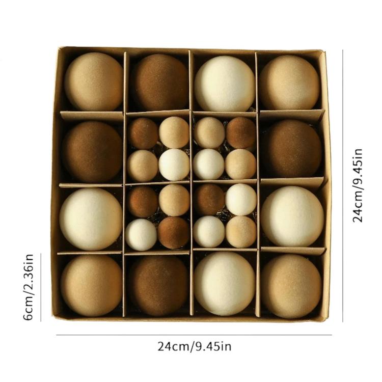 Flocked Christmas Tree Ball Decorations Christmas Hanging Ornaments, 49 PCS/Pack 3cm Coffee Green, 49 PCS/Pack 3cm Coffee, 12 PCS 6cm + 32 PCS 3cm Coffee Green, 12 PCS 6cm + 32 PCS 3cm Coffee, 12 PCS/Pack 6cm Coffee Green, 12 PCS/Pack 6cm Coffee       ...