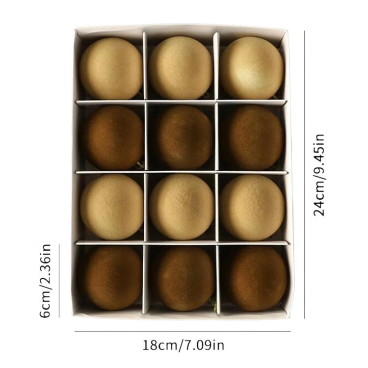 Flocked Christmas Tree Ball Decorations Christmas Hanging Ornaments, 49 PCS/Pack 3cm Coffee Green, 49 PCS/Pack 3cm Coffee, 12 PCS 6cm + 32 PCS 3cm Coffee Green, 12 PCS 6cm + 32 PCS 3cm Coffee, 12 PCS/Pack 6cm Coffee Green, 12 PCS/Pack 6cm Coffee       ...