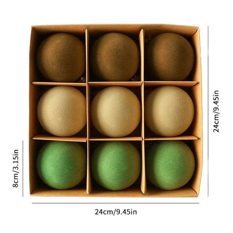 Flocked Christmas Tree Ball Decorations Christmas Hanging Ornaments, 49 PCS/Pack 3cm Coffee Green, 49 PCS/Pack 3cm Coffee, 12 PCS 6cm + 32 PCS 3cm Coffee Green, 12 PCS 6cm + 32 PCS 3cm Coffee, 12 PCS/Pack 6cm Coffee Green, 12 PCS/Pack 6cm Coffee       ...