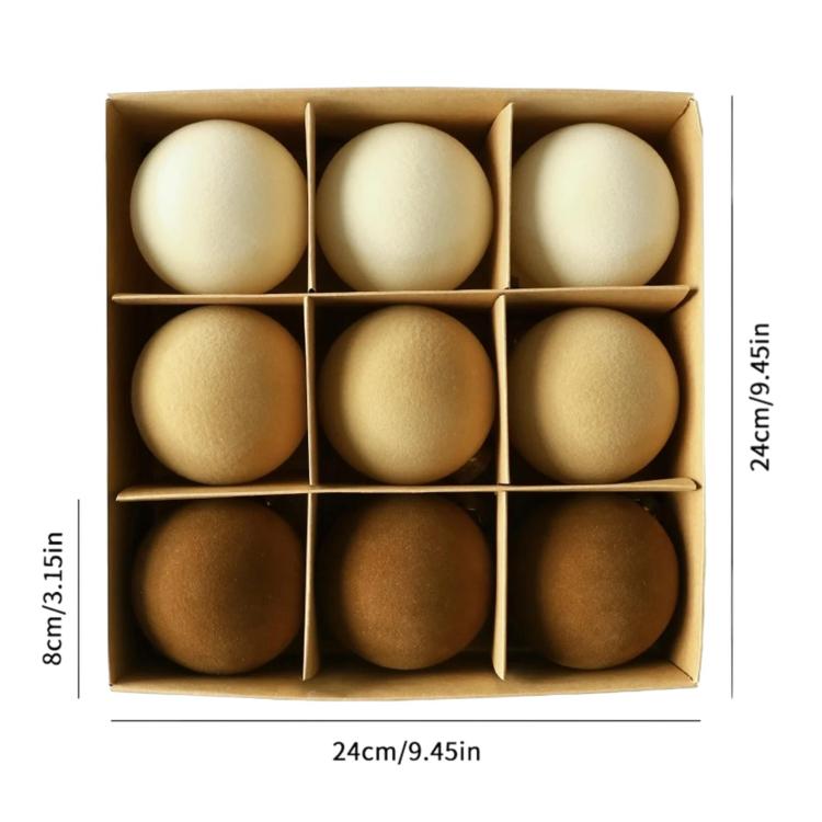 Flocked Christmas Tree Ball Decorations Christmas Hanging Ornaments, 49 PCS/Pack 3cm Coffee Green, 49 PCS/Pack 3cm Coffee, 12 PCS 6cm + 32 PCS 3cm Coffee Green, 12 PCS 6cm + 32 PCS 3cm Coffee, 12 PCS/Pack 6cm Coffee Green, 12 PCS/Pack 6cm Coffee       ...
