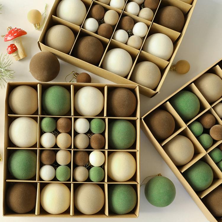 Flocked Christmas Tree Ball Decorations Christmas Hanging Ornaments, 49 PCS/Pack 3cm Coffee Green, 49 PCS/Pack 3cm Coffee, 12 PCS 6cm + 32 PCS 3cm Coffee Green, 12 PCS 6cm + 32 PCS 3cm Coffee, 12 PCS/Pack 6cm Coffee Green, 12 PCS/Pack 6cm Coffee       ...