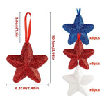 For US Independence Day Five-Pointed Star Decorations Five-Pointed Star Hanging Ornaments, 24 in 1, 36 in 1