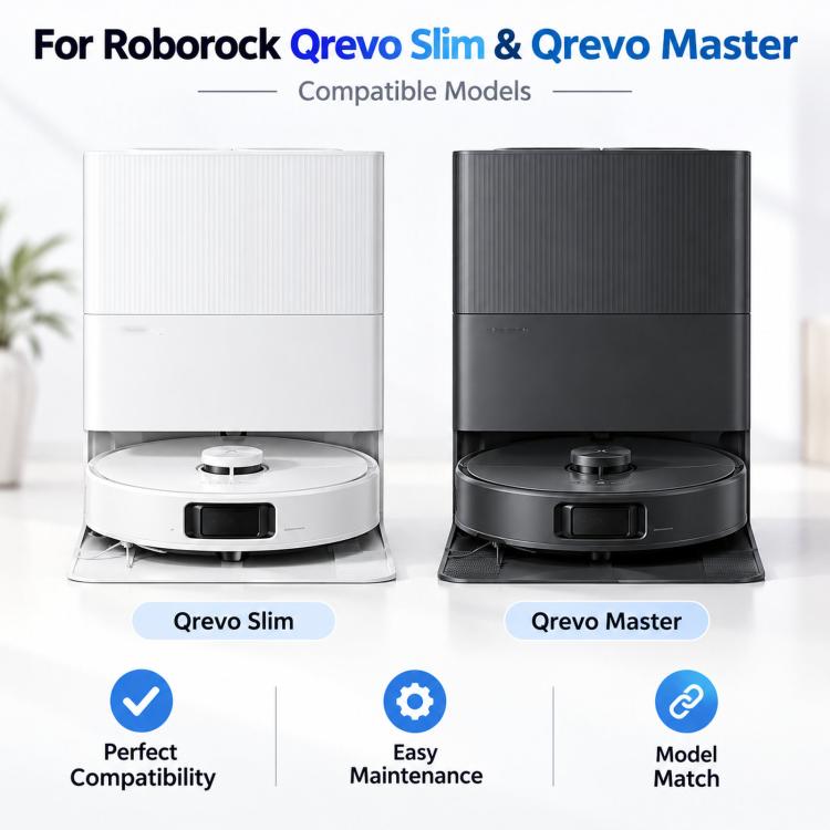 Replacement For Roborock Qrevo Slim & Qrevo Master Robot Vacuum, 24 In 1 Kit, Main Brush, Side Brush, Filter, Dust Bag, Mop Pad