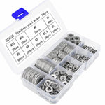 304 Stainless Steel Flat Washers Set M2-M12 Metric Sealing Gaskets Assortment Kit, 580 PCS/Box