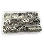 304 Stainless Steel Flat Washers Set M2-M12 Metric Sealing Gaskets Assortment Kit, 1240 PCS/Box