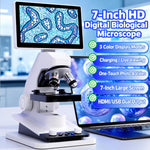 BM070 LCD Digital Biological Microscope 3 Objective Lenses HDMI USB 7 Inch Screen