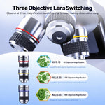BM070 LCD Digital Biological Microscope 3 Objective Lenses HDMI USB 7 Inch Screen