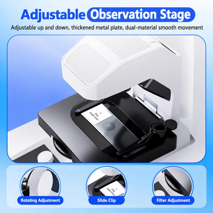 BM070 LCD Digital Biological Microscope 3 Objective Lenses HDMI USB 7 Inch Screen