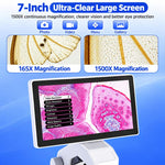 BM070 LCD Digital Biological Microscope 3 Objective Lenses HDMI USB 7 Inch Screen