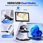 BM070 LCD Digital Biological Microscope 3 Objective Lenses HDMI USB 7 Inch Screen