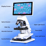 BM070 LCD Digital Biological Microscope 3 Objective Lenses HDMI USB 7 Inch Screen