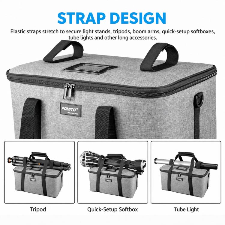 FOMITO AB-27 Handheld Portable Large Capacity Camera Bag Outdoor DSLR Digital Camera Lens Case, AB-27 Grey, AB-27 Black