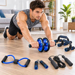 Abdominal Wheel and Push-up Stand Combo Training Equipment