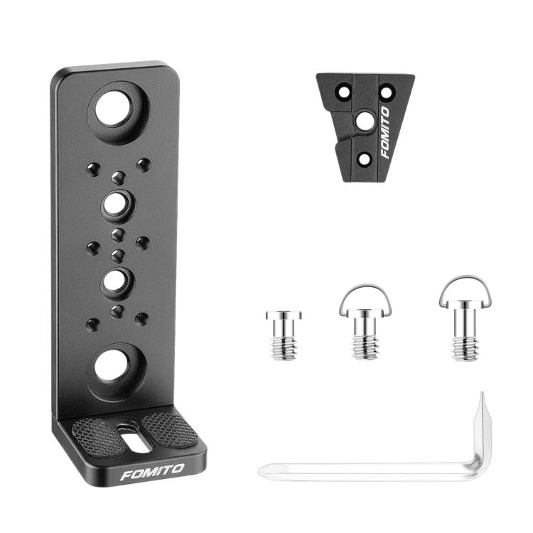FOMITO For Z CAM Camera Cage Wireless Video Transmitter L-Shaped Bracket Expansion Mount, Stand, Stand + V-shaped Triangular Clamping Plate