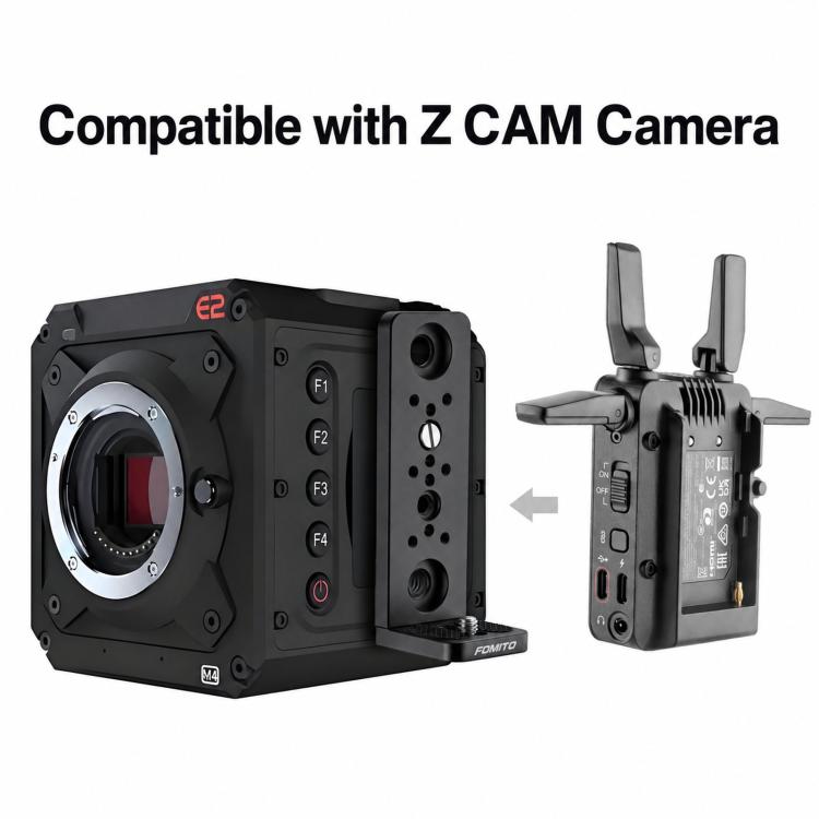 FOMITO For Z CAM Camera Cage Wireless Video Transmitter L-Shaped Bracket Expansion Mount, Stand, Stand + V-shaped Triangular Clamping Plate