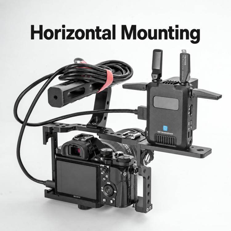 FOMITO For Z CAM Camera Cage Wireless Video Transmitter L-Shaped Bracket Expansion Mount, Stand, Stand + V-shaped Triangular Clamping Plate