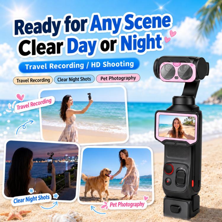 For Insta360 Luna Ultra Cute Screen Protector Tempered Glass Anti-Glare Lens Film Kit