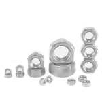 304 Stainless Steel Hex Nuts Assortment Kit M2-M10 Metric Hexagon Threaded Nut Set, 220 PCS/Box, 315 PCS/Box