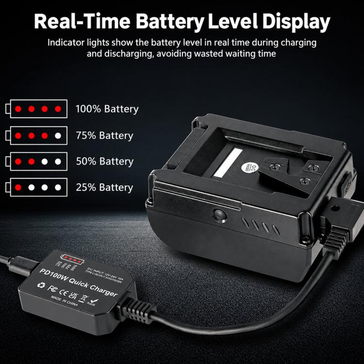 FOMITO PD 100W V-Mount Battery Charger D-Tap To Type-C Adapter, D-Tap To Type-C Adapter