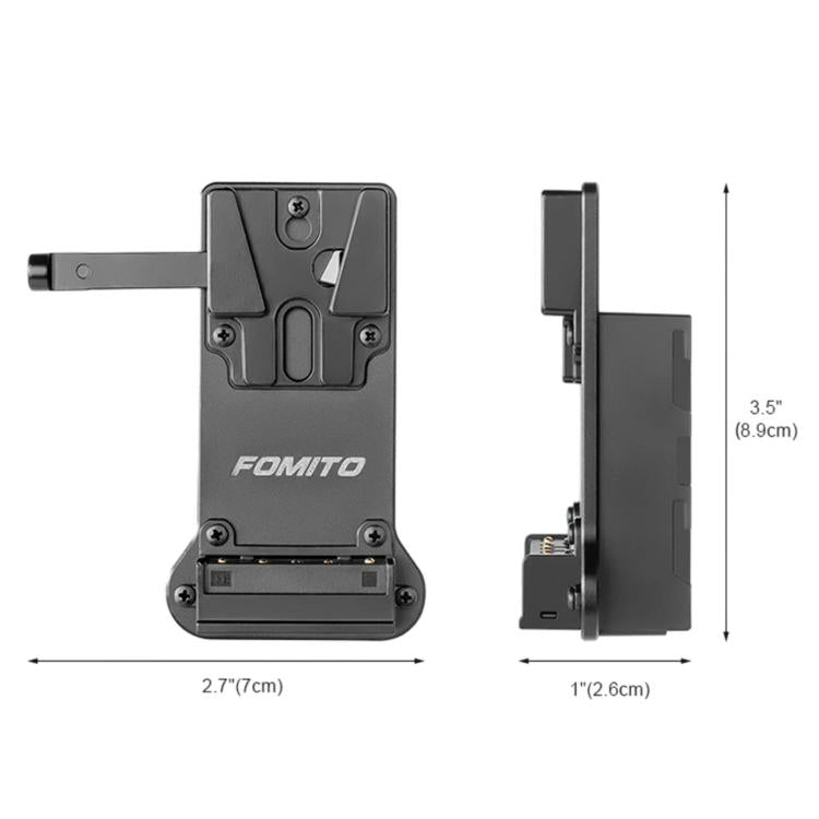 FOMITO NP-F Battery Plate To V-Mount Power Adapter For Monitor & Wireless Video Transmitter, NP-F Battery Plate To V-Mount Power Adapter