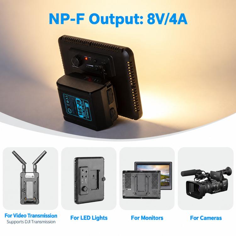 FOMITO NP-F Battery Plate To V-Mount Power Adapter For Monitor & Wireless Video Transmitter, NP-F Battery Plate To V-Mount Power Adapter