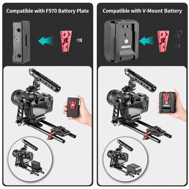 FOMITO VK-03R V-Mount Battery Hanging Plate Photography Expansion Accessory