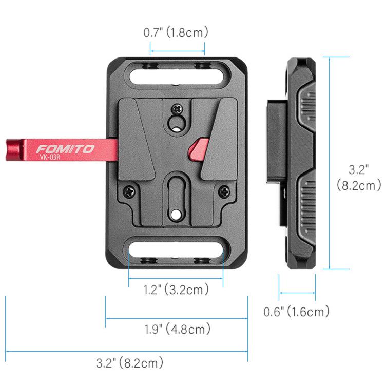 FOMITO VK-03R V-Mount Battery Hanging Plate Photography Expansion Accessory
