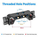 FOMITO 15mm Dual Hole Pipe Clamp 1/4 Screw Camera Cage V-Mount Battery Mount Accessory