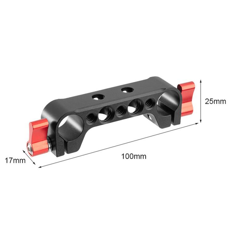 FOMITO 15mm Dual Hole Pipe Clamp 1/4 Screw Camera Cage V-Mount Battery Mount Accessory