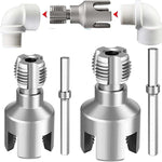 Pipe Threader Tool Set with 1/4 Hex Shank Internal and External Thread Maker Bit for PPR PVC Water Pipe Repair, 1/2 Inch, 3/4 Inch, 1 Inch