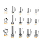 304 Stainless Steel Hex Cross Combination Bolt Nut Kit M4 M5 M6 Phillips Hex Head Screws Set, 200 PCS/Box