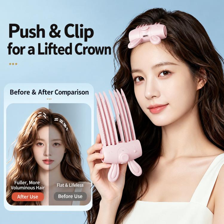 Wireless Heated Hair Root Volumizer Crown Volume Boosting Comb with 2 Temperature Settings