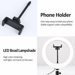 26cm Ring Live Streaming Fill Light Selfie Beauty Photography Lamp, 10 inch