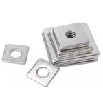 304 Stainless Steel Square Flat Washer Kit M3 M4 M5 M6 M8 M10 M14 Thick Square Plate Washers, 107 PCS/Box