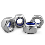 304 Stainless Steel Nylon Insert Lock Nuts Kit, M3 M4 M5 M6 M8 M10 M12 Hex Locknut Set, 182 PCS/Box