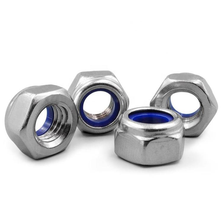 304 Stainless Steel Nylon Insert Lock Nuts Kit, M3 M4 M5 M6 M8 M10 M12 Hex Locknut Set, 182 PCS/Box