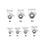304 Stainless Steel Nylon Insert Lock Nuts Kit, M3 M4 M5 M6 M8 M10 M12 Hex Locknut Set, 182 PCS/Box