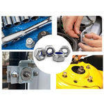304 Stainless Steel Nylon Insert Lock Nuts Kit, M3 M4 M5 M6 M8 M10 M12 Hex Locknut Set, 182 PCS/Box