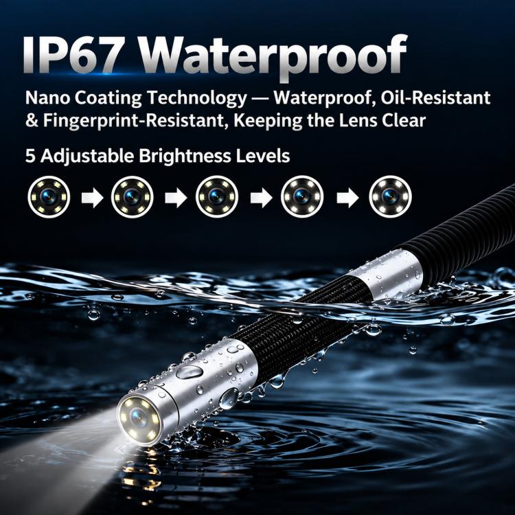 Articulating Borescope 4.3 inch IPS Endoscope Inspection Camera With Light, IP67 Waterproof, ES06