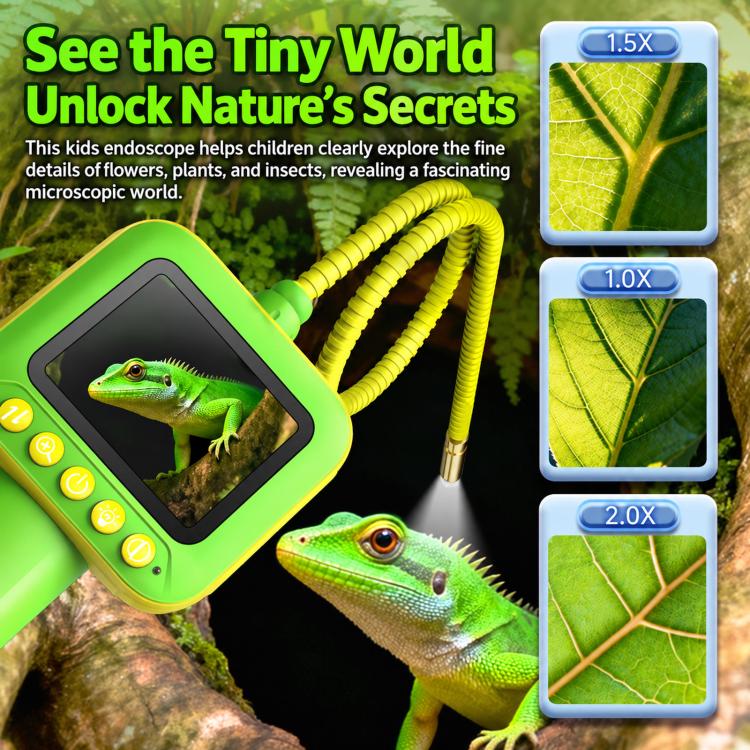 ES09 Kids Endoscope Camera 2.4 inch Screen Inspection Scope IP67 Waterproof Snake Camera Toy